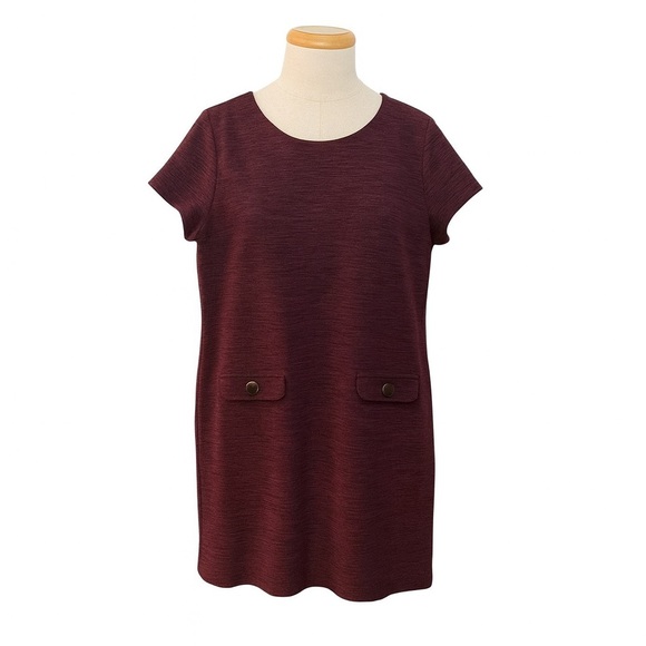 2/$30 Ann Taylor Women’s Dress Sz 10 Sheath Short Sleeve Crew Neck - Picture 1 of 8